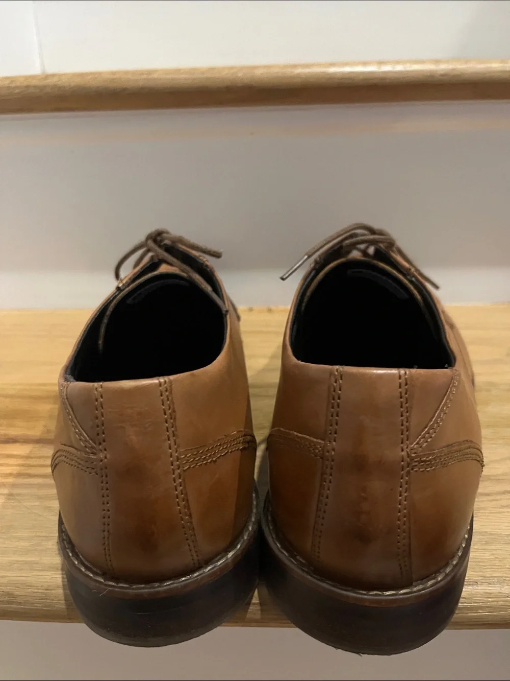 Rockport Tan Leather Derby Lace-Up Shoes